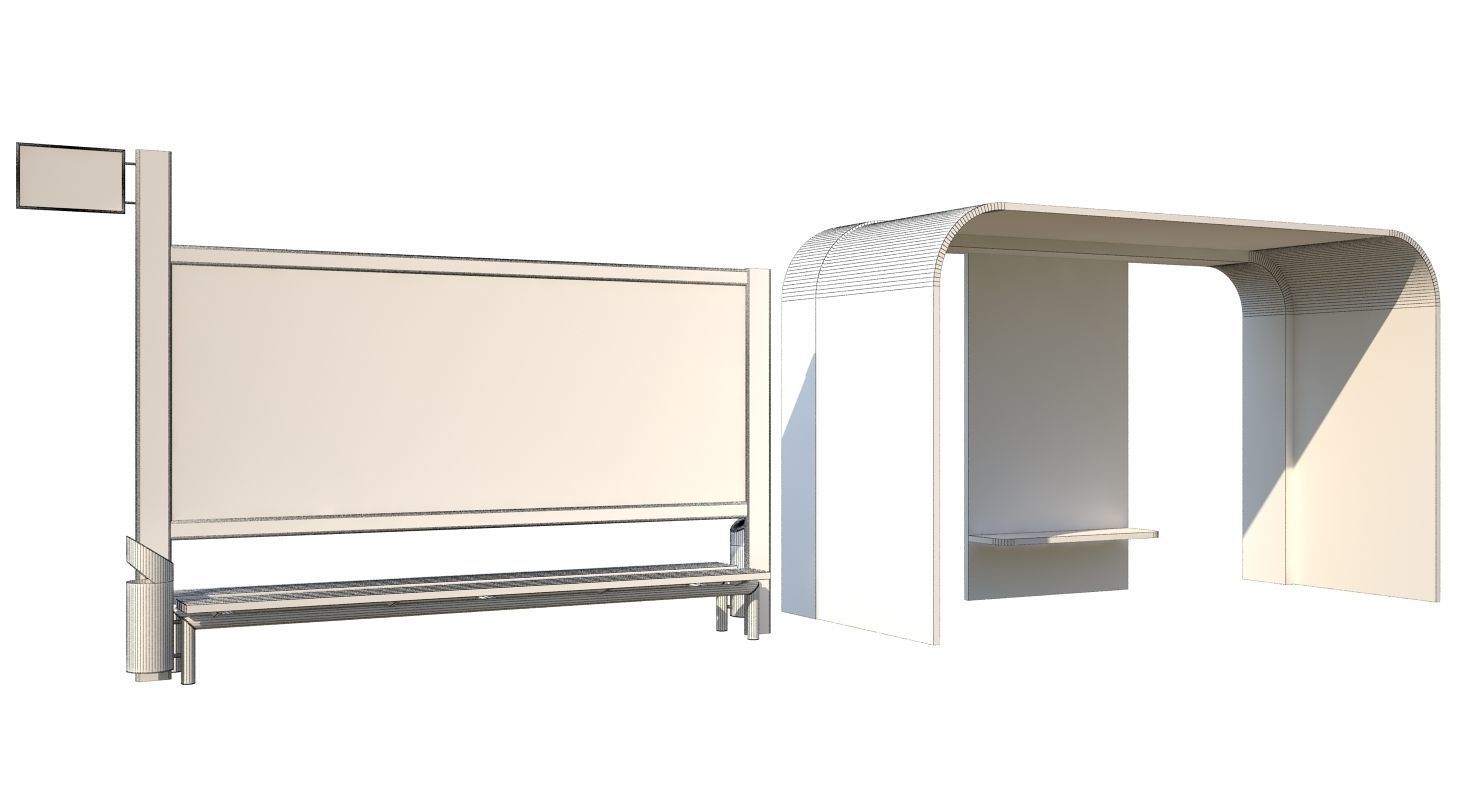 2 Bus Stops 1 3D model_7