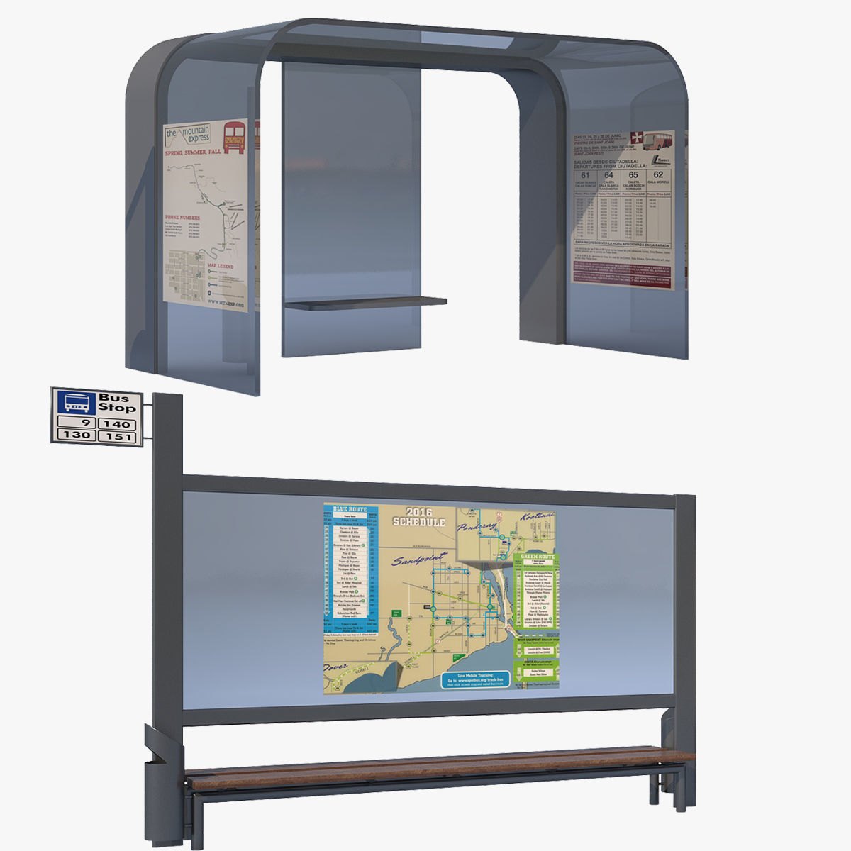 2 Bus Stops 1 3D model_0