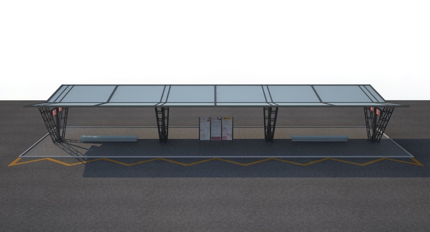 Bus Stop 2a 3D model_4