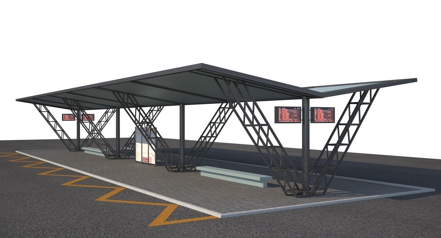 Bus Stop 2a 3D model_1