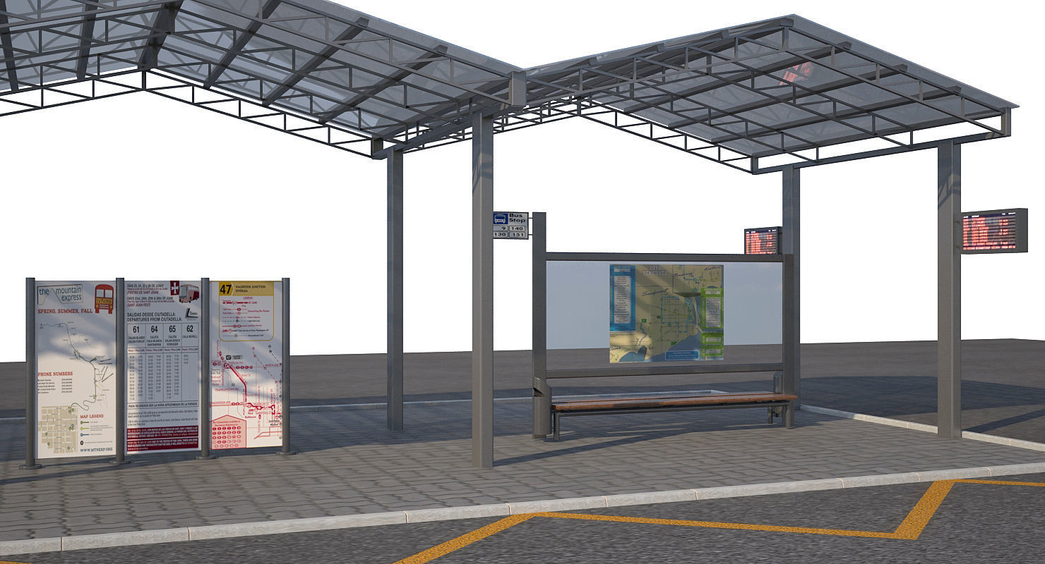 Bus Stop 3a 3D model_2