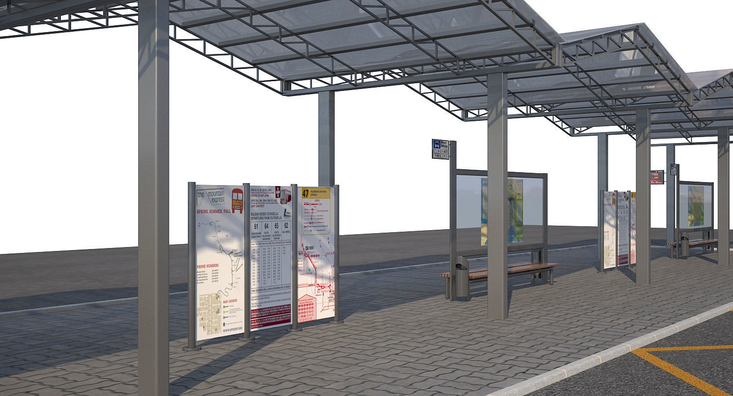 Bus Stop 3a 3D model_1