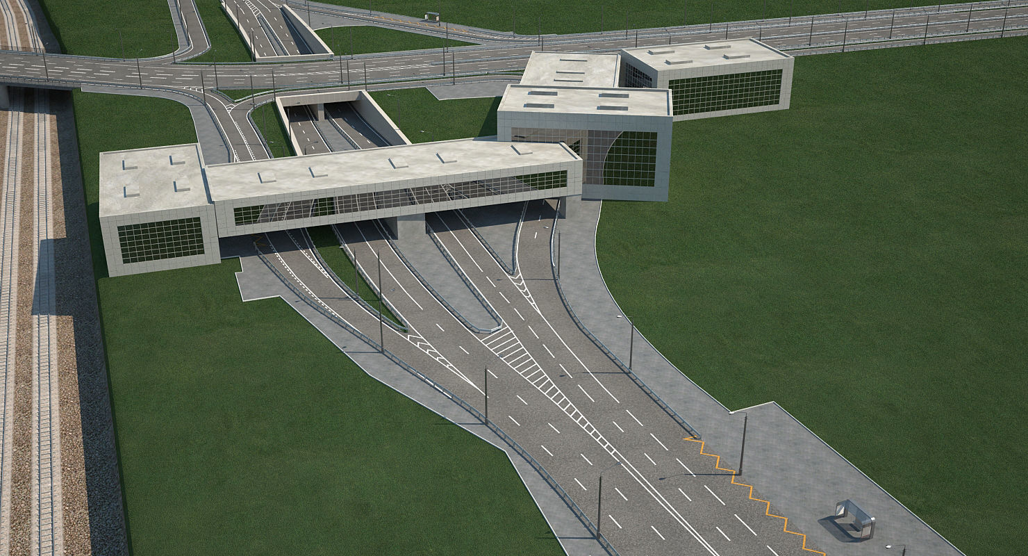 Highway Road Junction 3D model_1