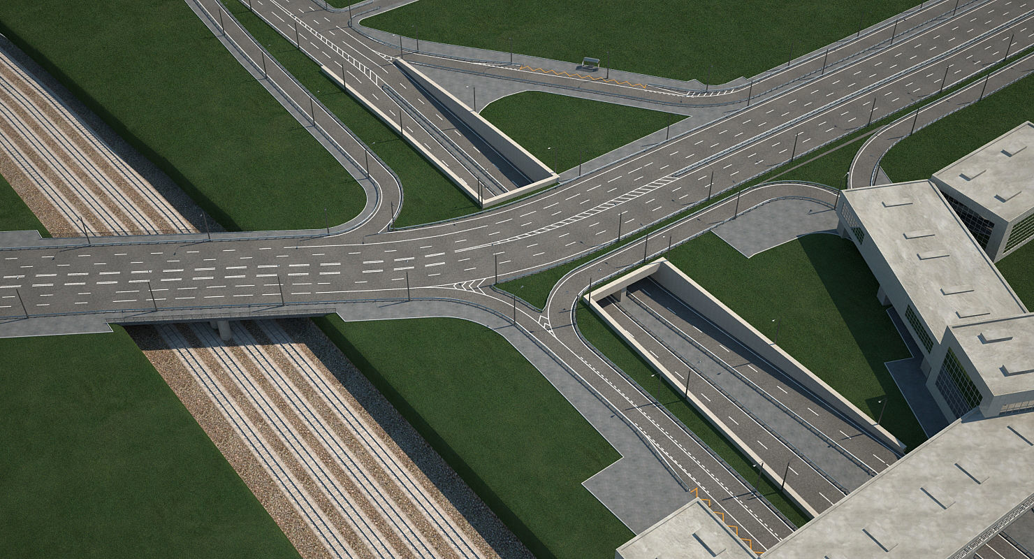 Highway Road Junction 3D model_5