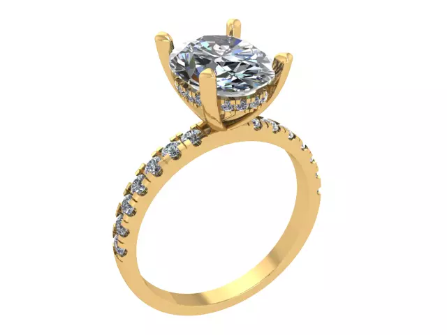 Elegant Solitaire Engagement Ring 3D print model