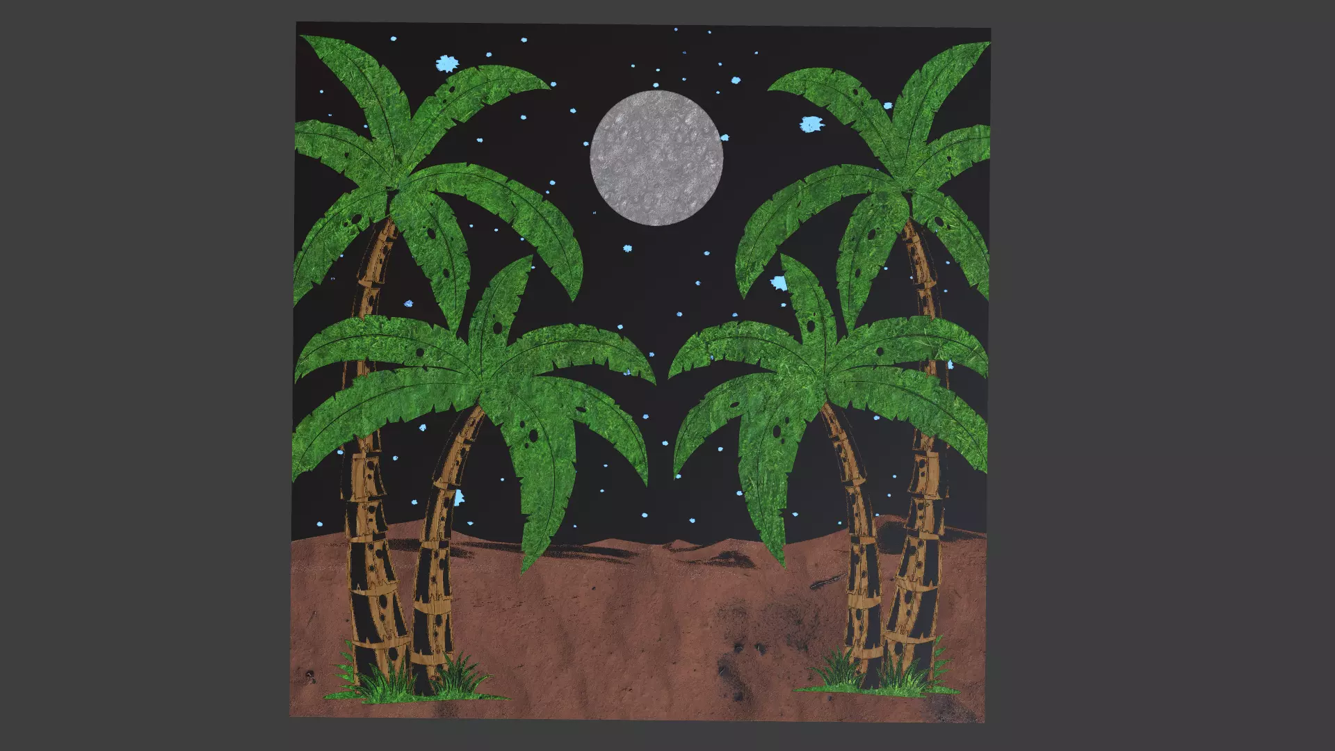 Desert Coconut Tree Wall PBR Texture - 4K Texture