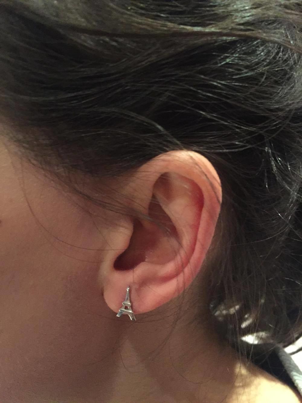 Earrings Ouhlala and Eiffel  3D print model_3