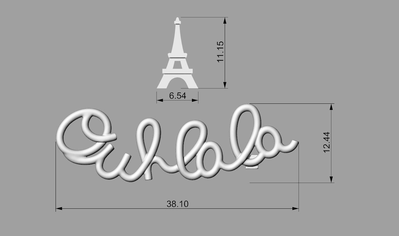 Earrings Ouhlala and Eiffel  3D print model_5
