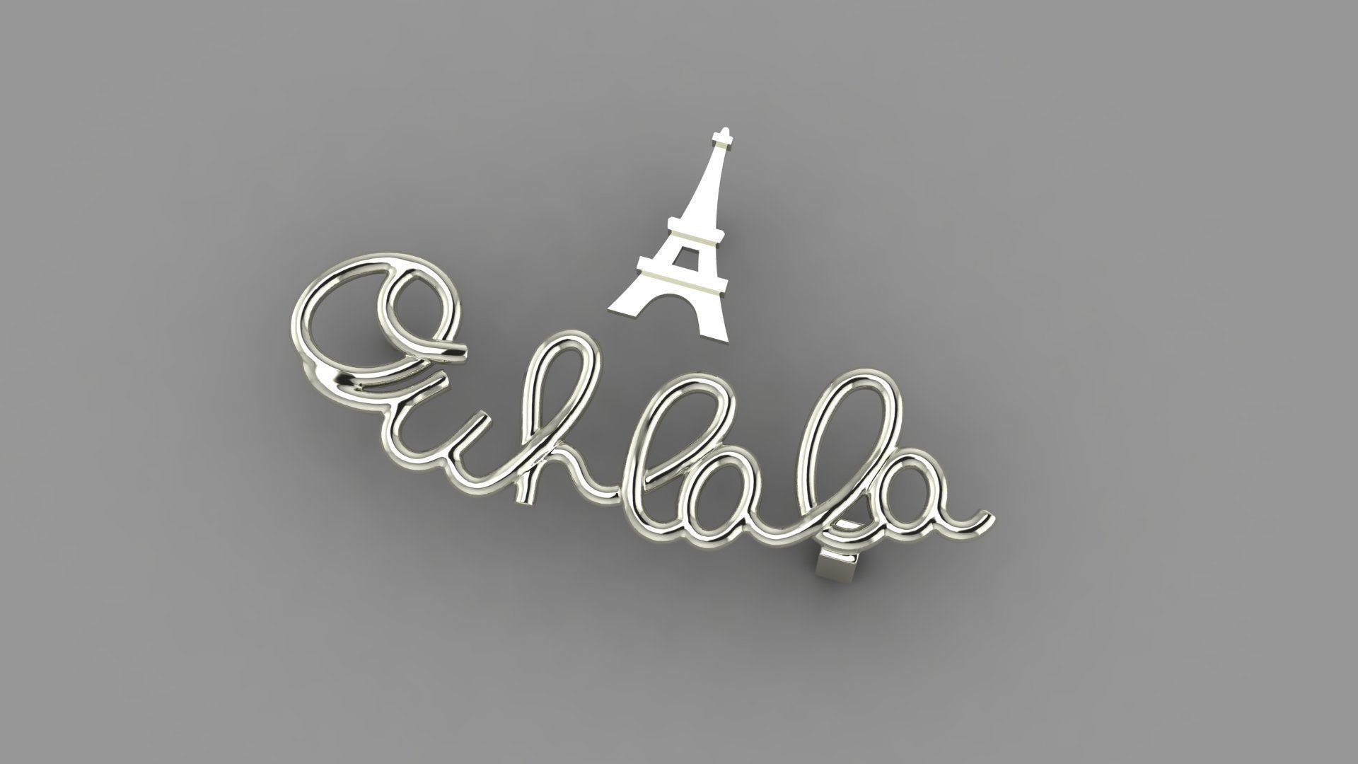Earrings Ouhlala and Eiffel  3D print model_1