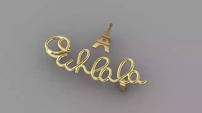 Earrings Ouhlala and Eiffel  3D print model