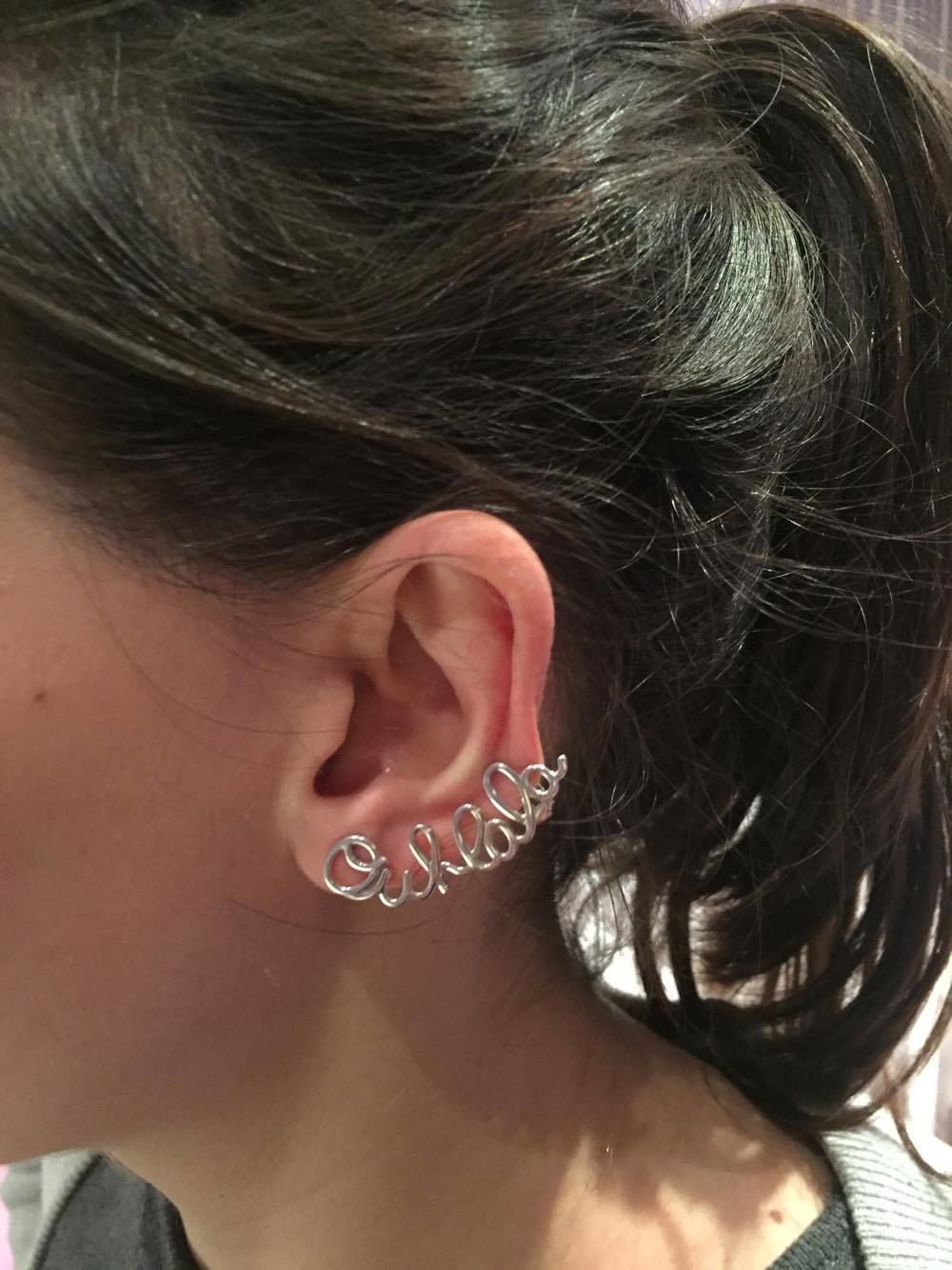 Earrings Ouhlala and Eiffel  3D print model_2