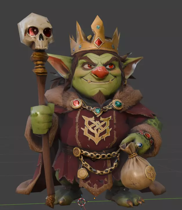 Chibi Goblin King - Game Ready 3D Model Low-poly 3D model