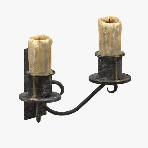 Wall candle holder Low-poly 3D model