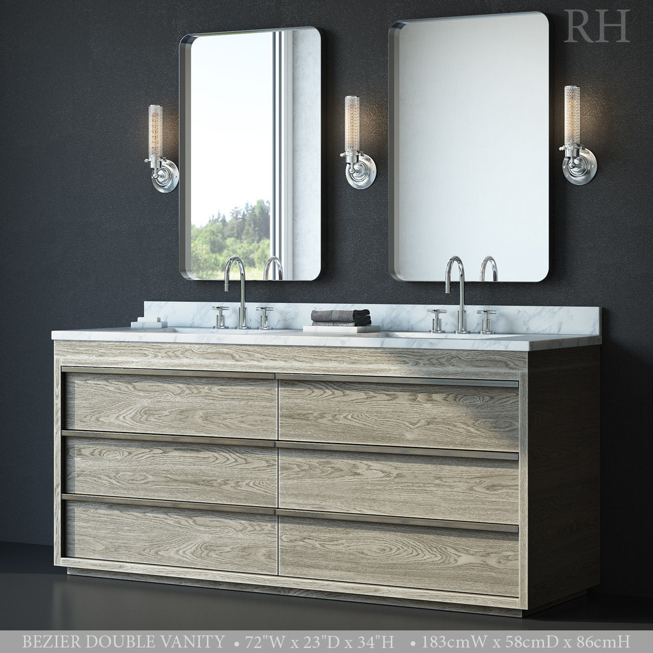 RH BEZIER DOUBLE VANITY 3D model_1