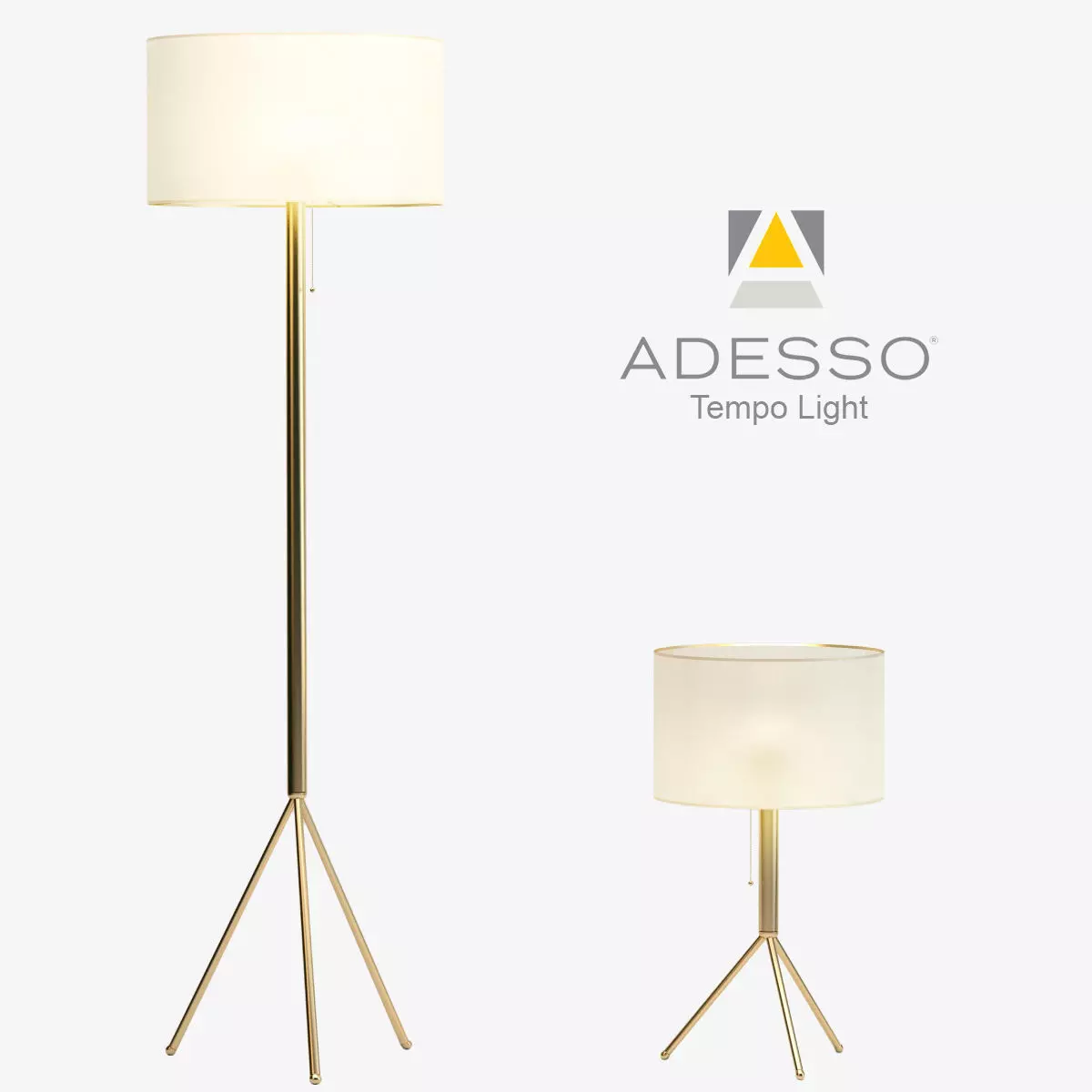 Adesso Tempo Floor and Table Lamp Low-poly 3D model_0