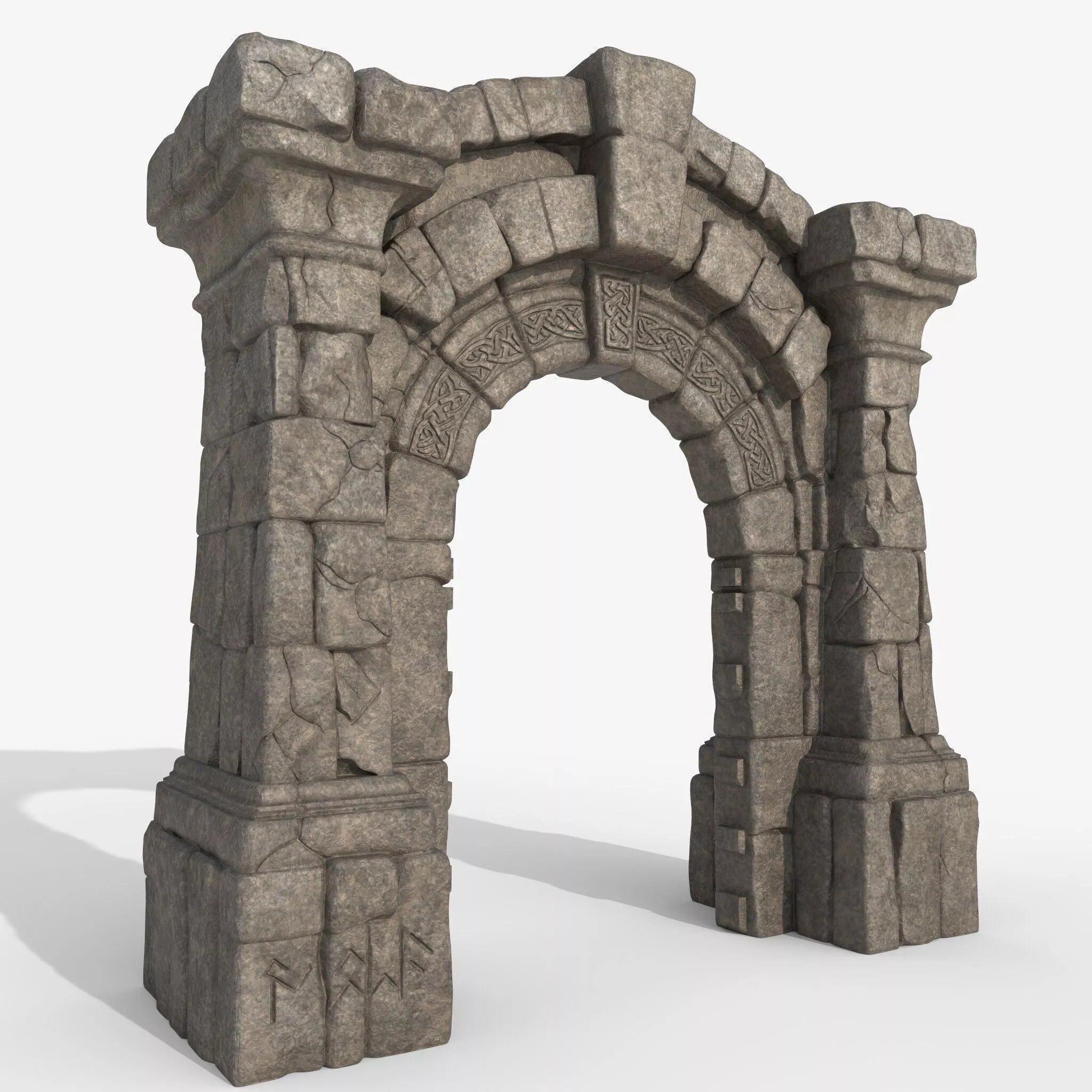 Ancient Fantasy Stone Archway Low-poly 3D model