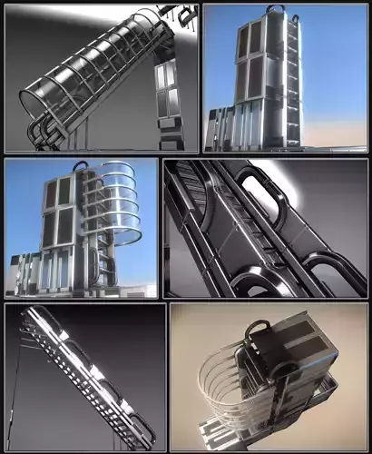 Sci-Fi Ladders and Stairs Package Silver Version