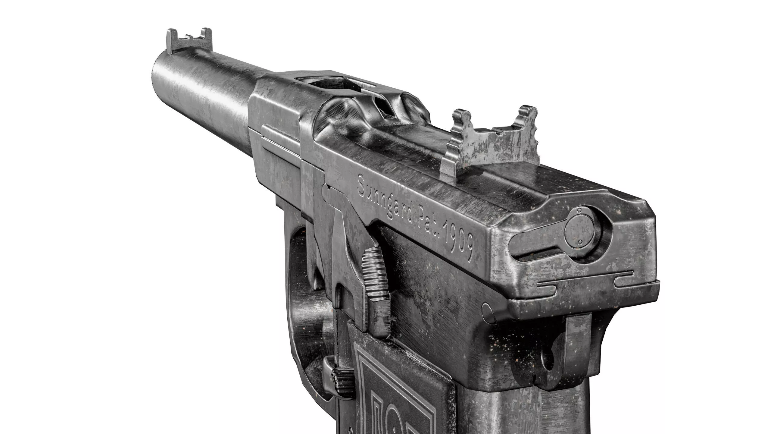 Sunngard Automatic Pistol 1909 Low-poly 3D model