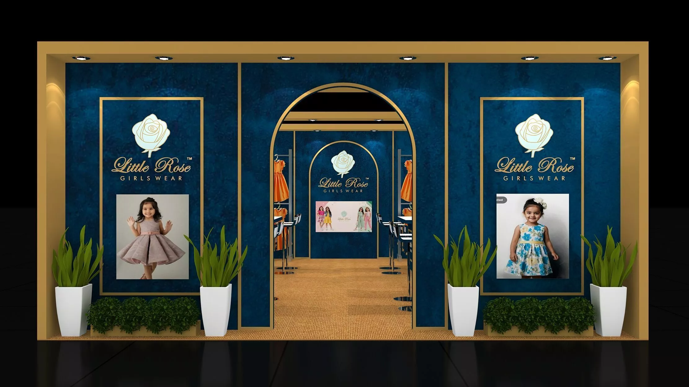 5mtr x7mtr expo stall 1side open Exhibition Stand Low-poly 3D model