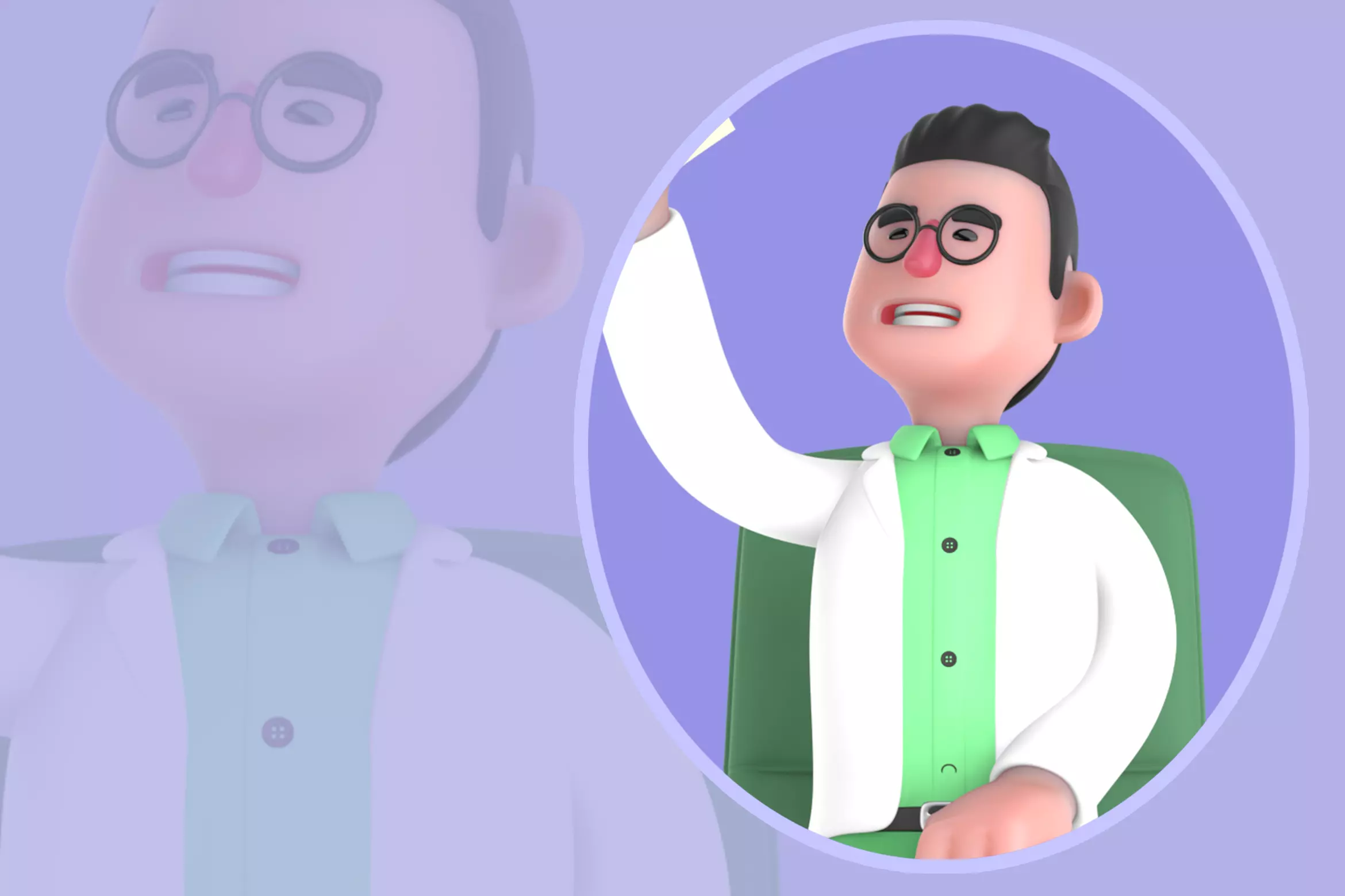 Stylized 3D Biologist Character - Cartoon Scientist Discovery 3D model