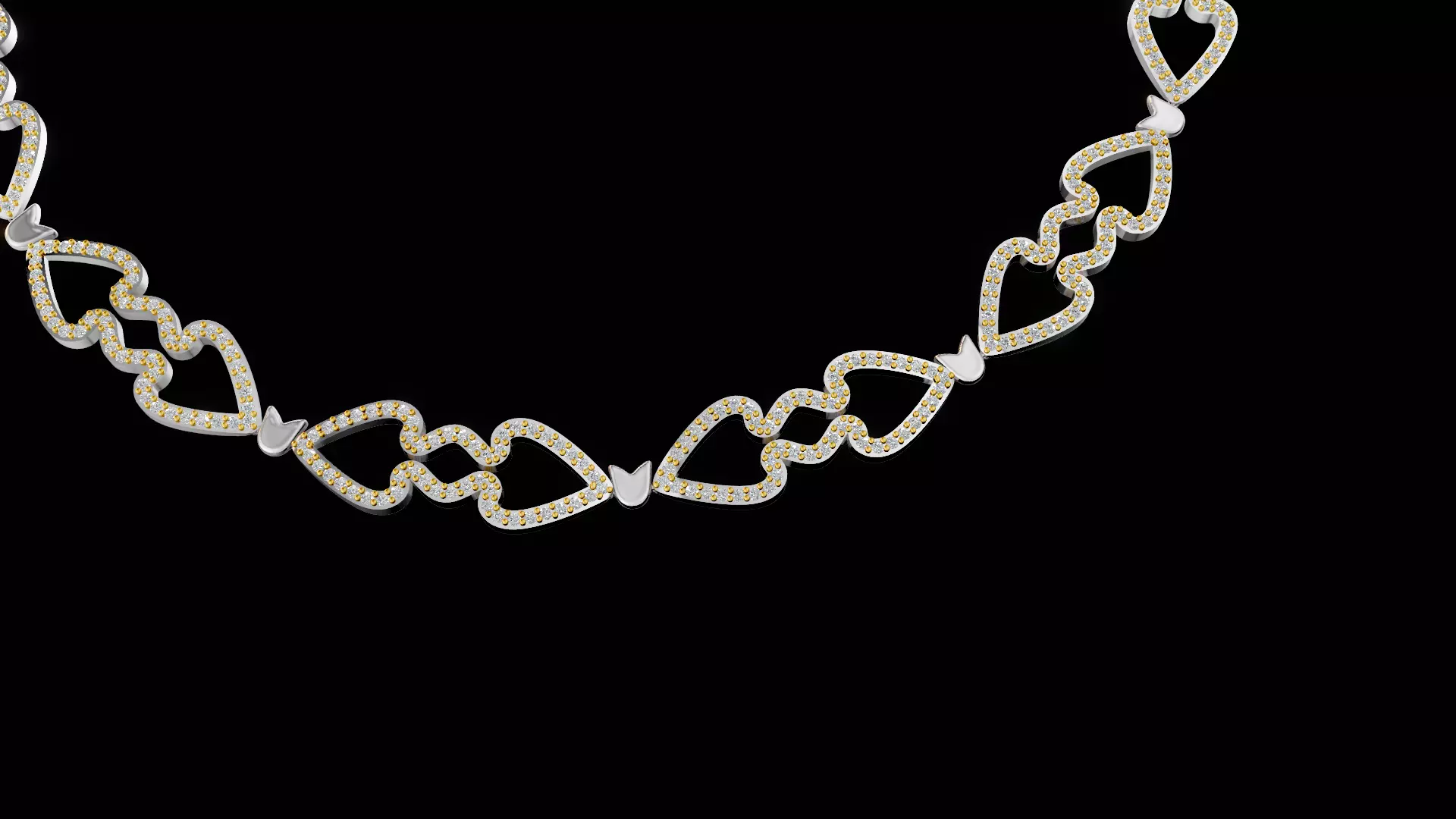 Whispering Hearts Necklace 3D print model