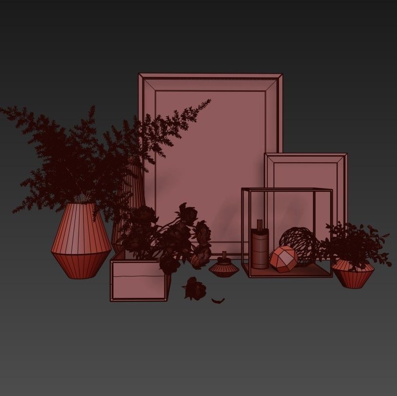 Modern decor set 3D model_4