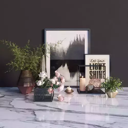 Modern decor set 3D model