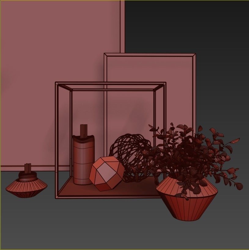 Modern decor set 3D model_5