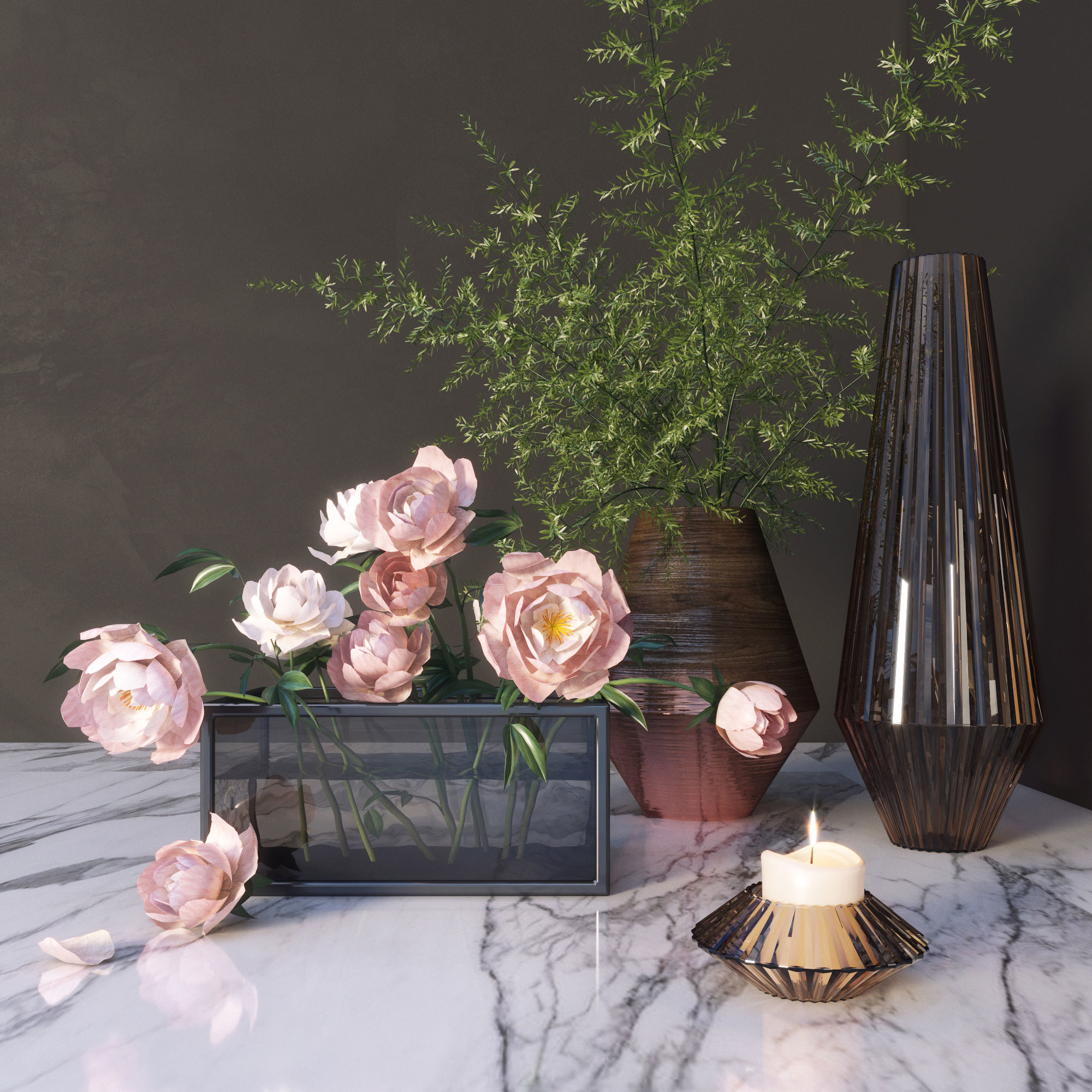 Modern decor set 3D model_1