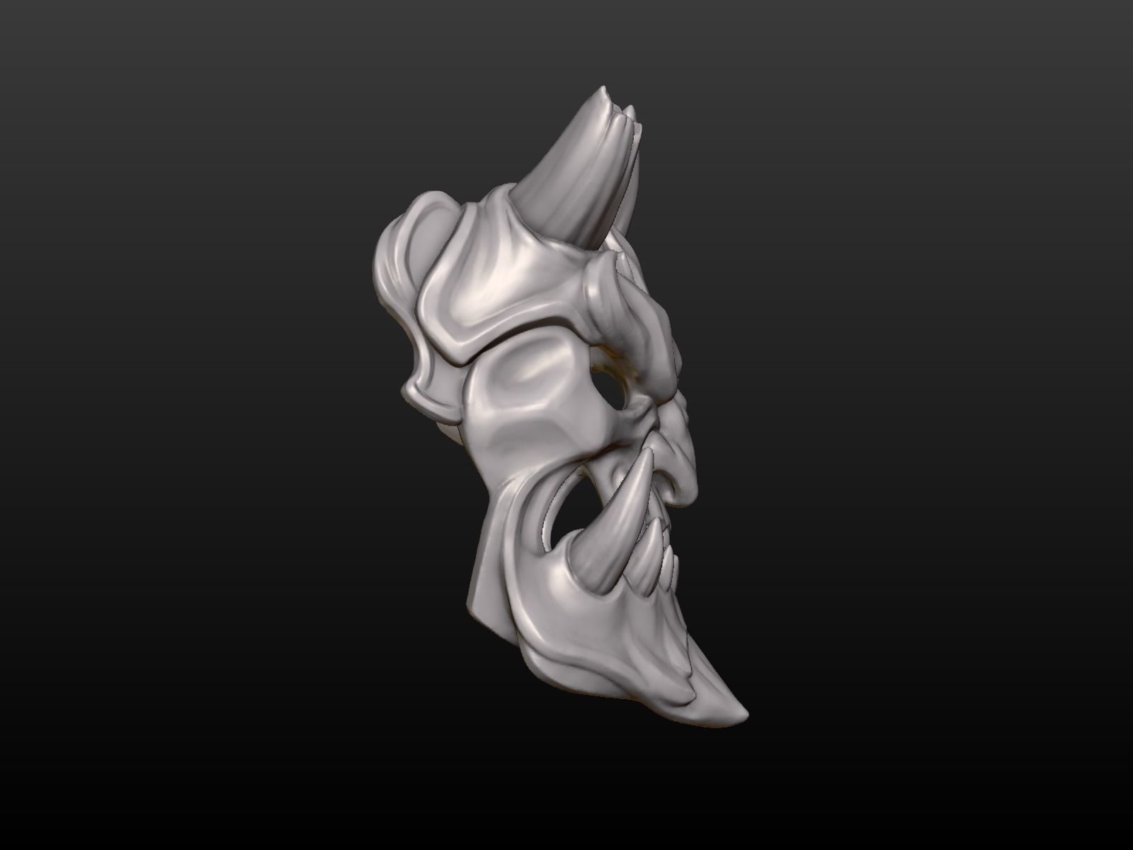Demon Mask 2 3D print model_3