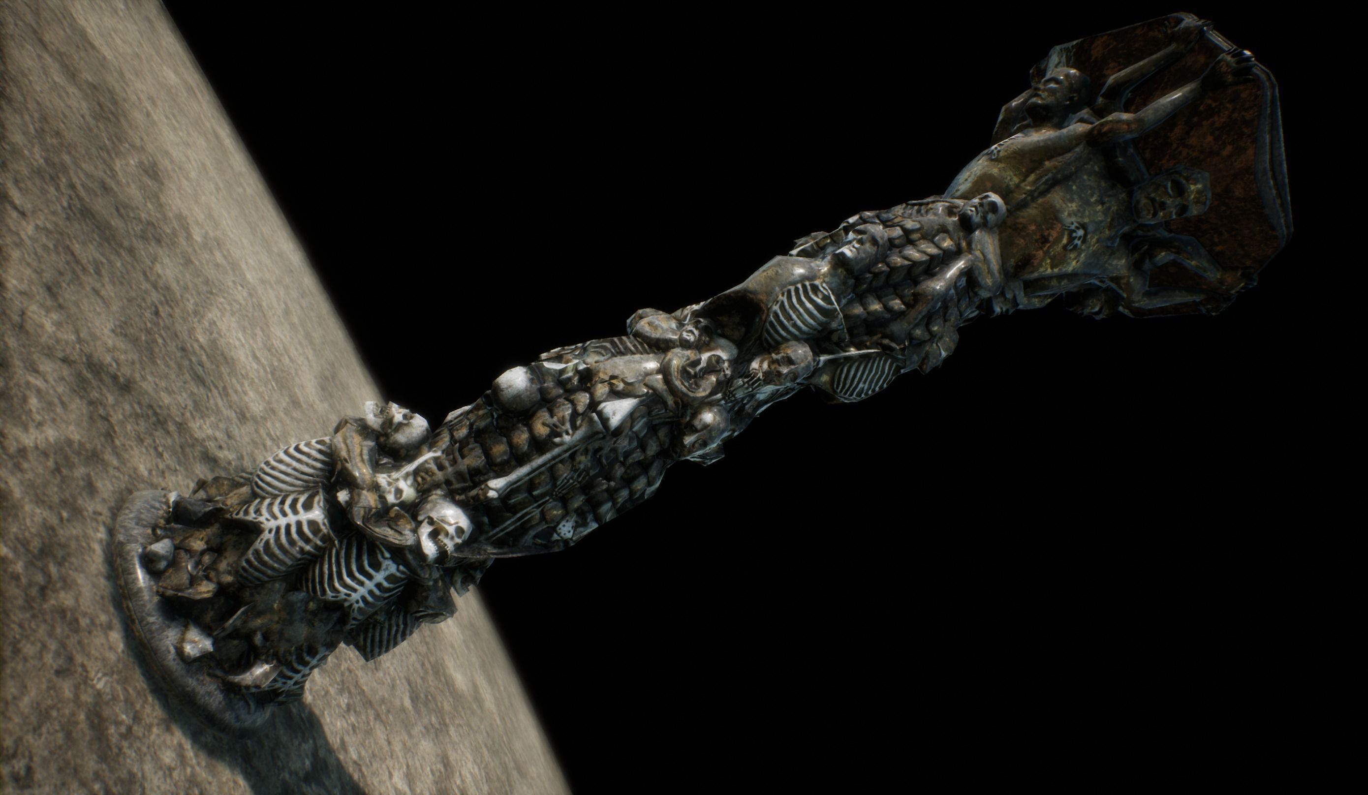 Skeleton Column Low-poly 3D model_8