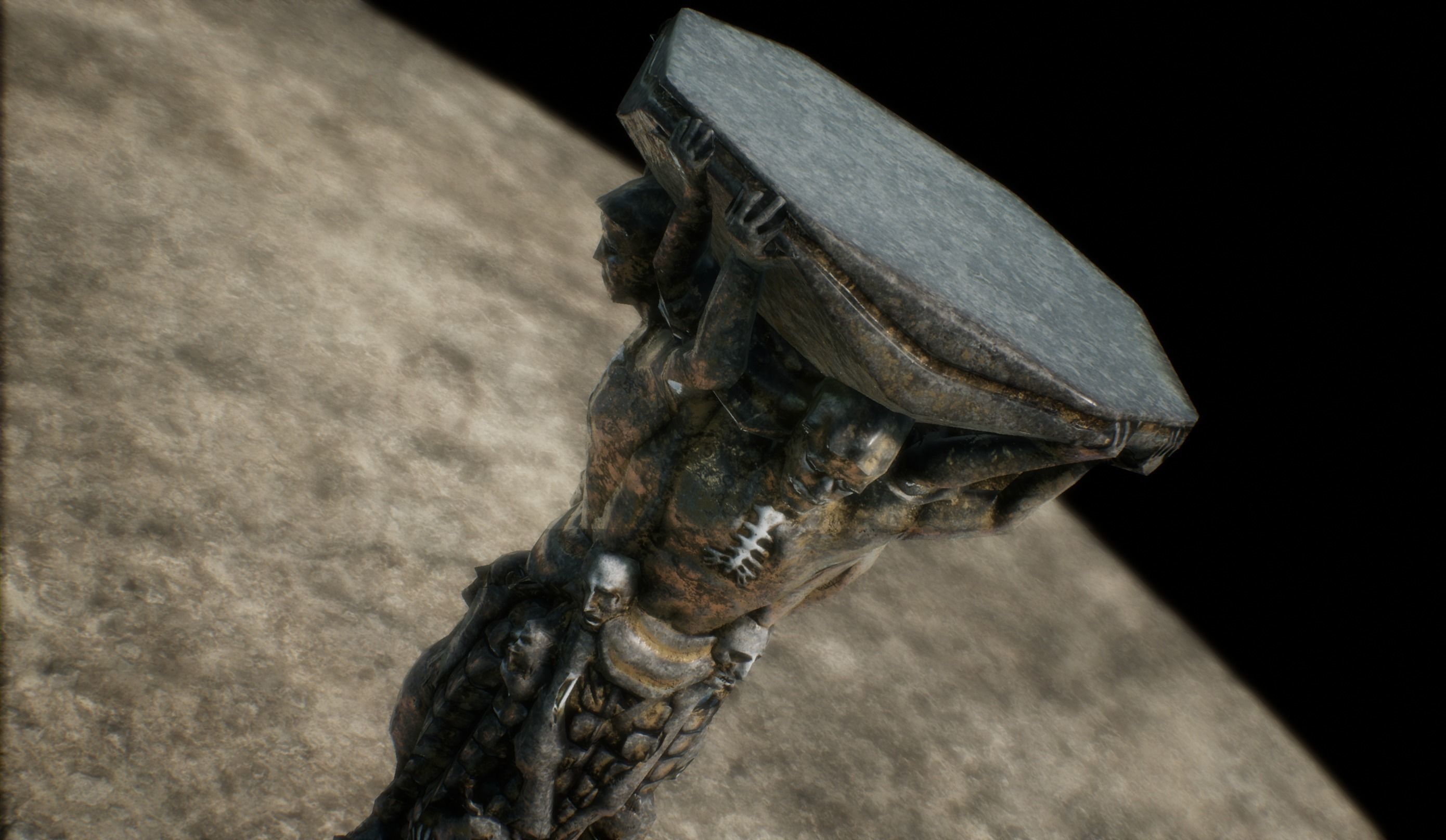 Skeleton Column Low-poly 3D model_7