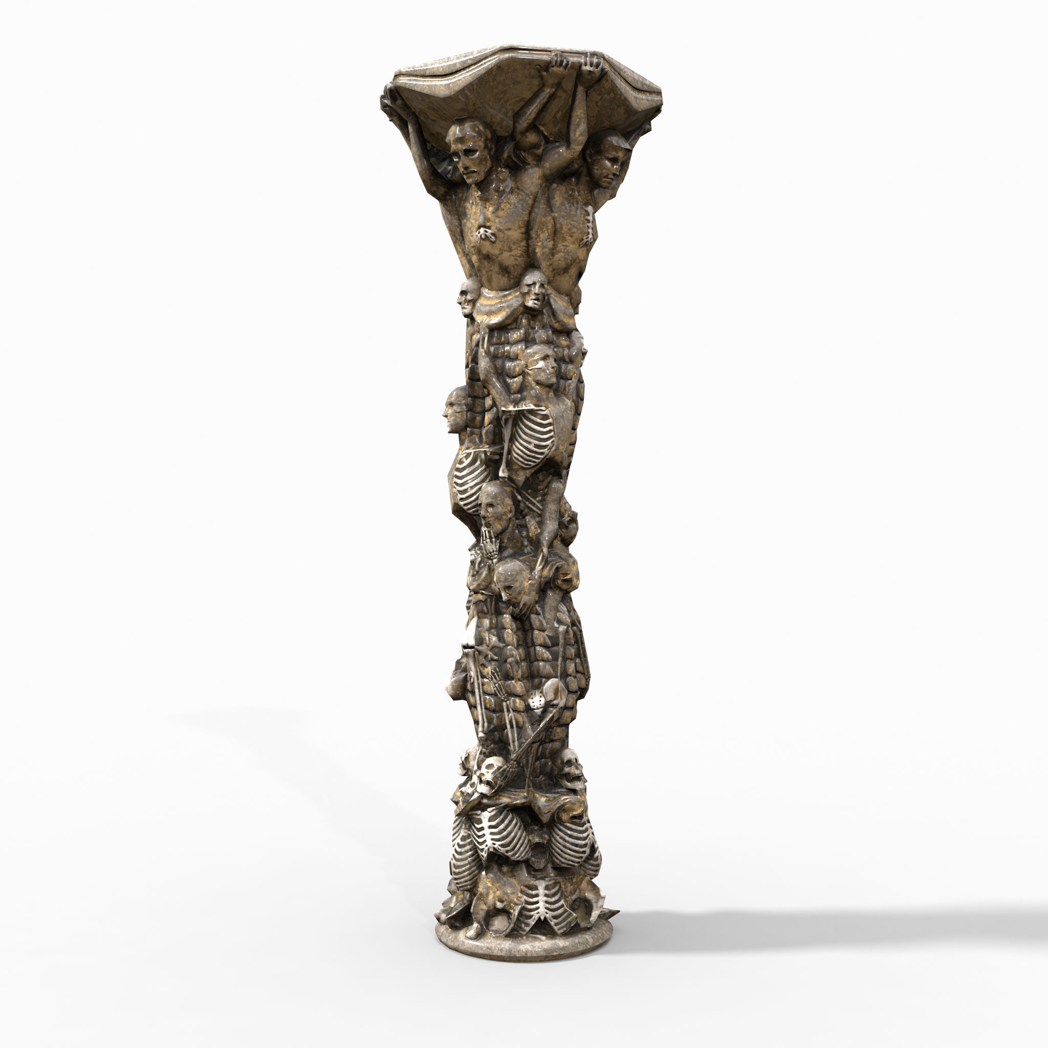 Skeleton Column Low-poly 3D model_6