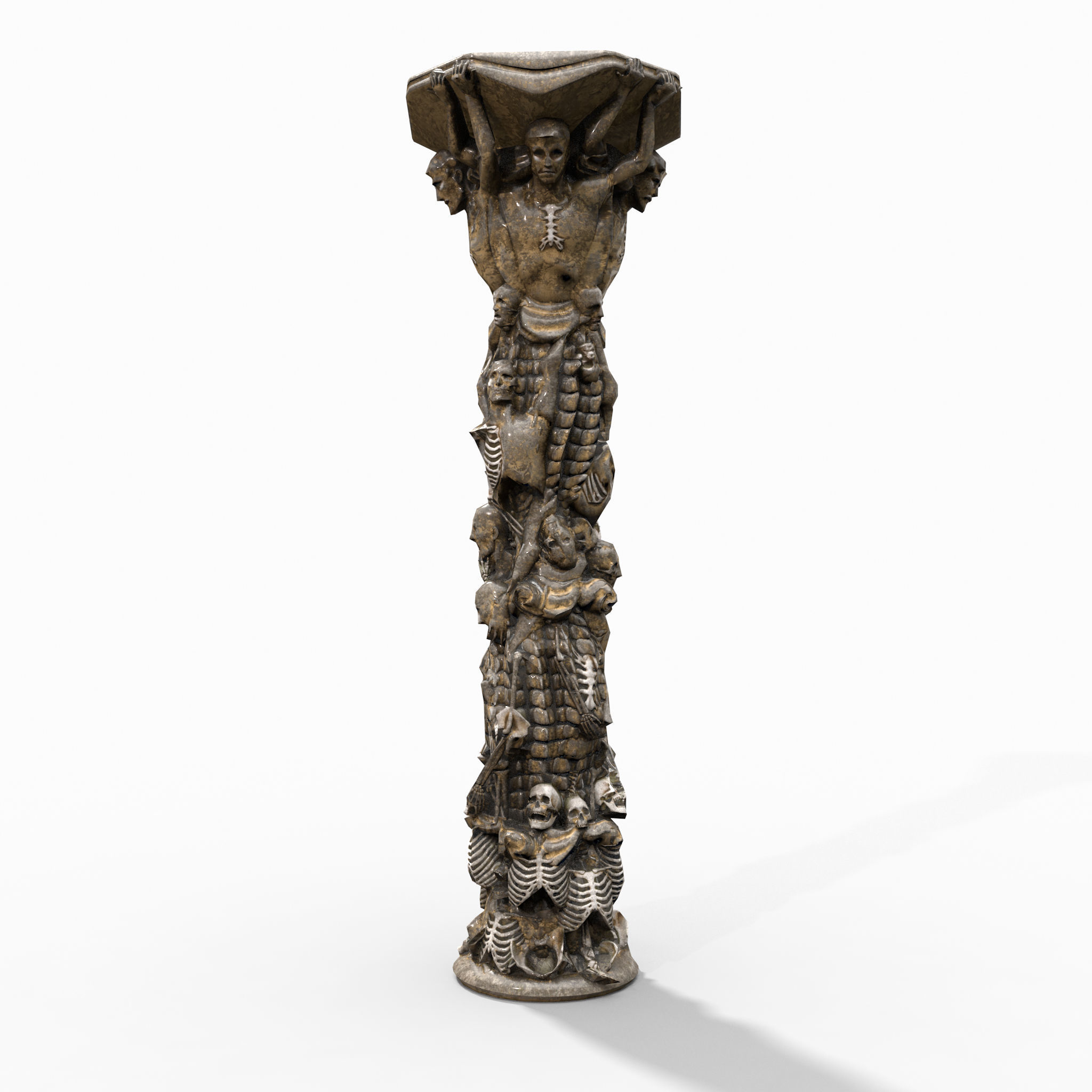 Skeleton Column Low-poly 3D model_5