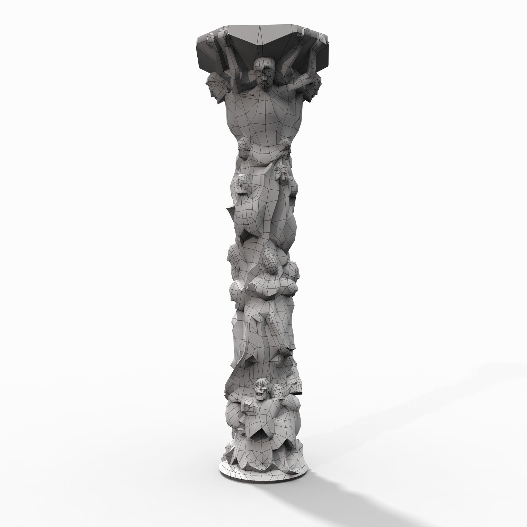 Skeleton Column Low-poly 3D model_13