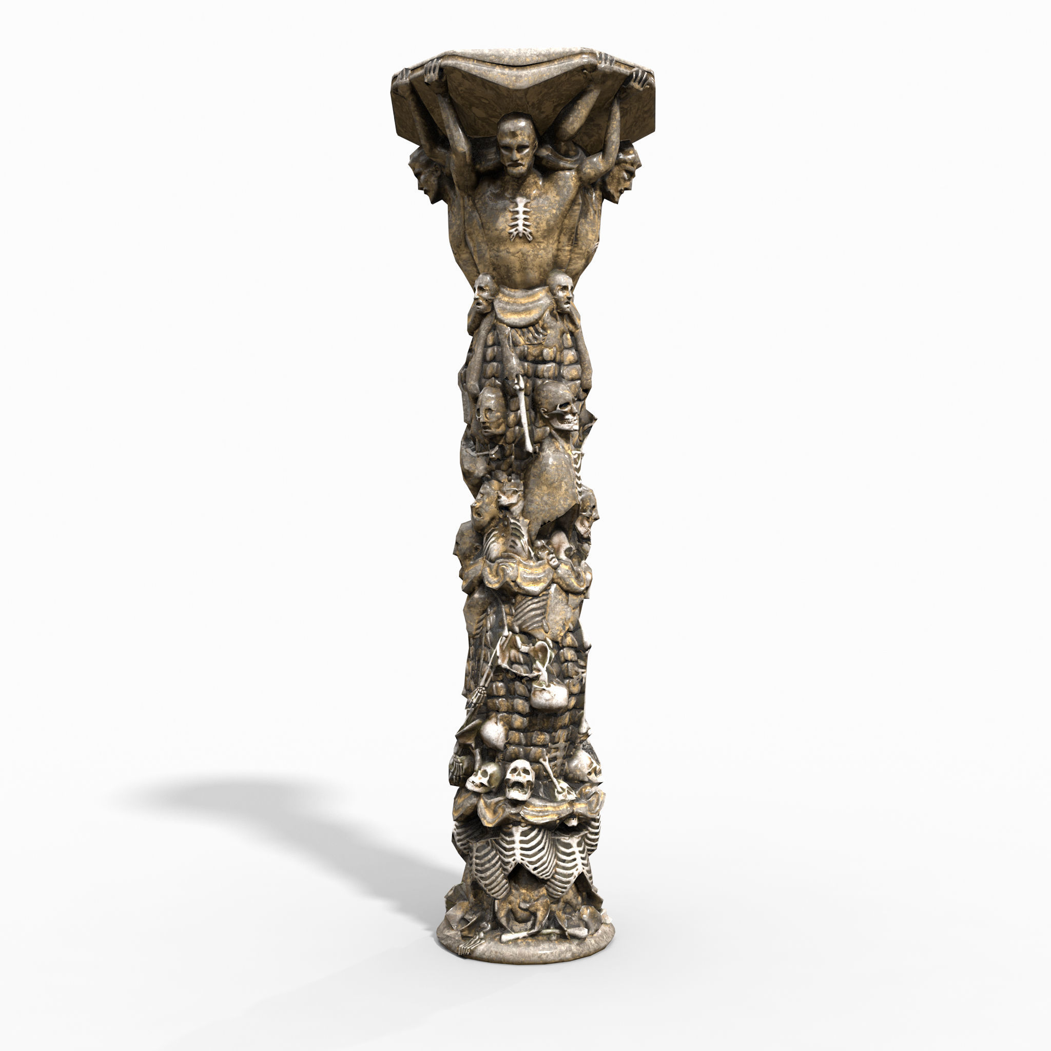 Skeleton Column Low-poly 3D model_1