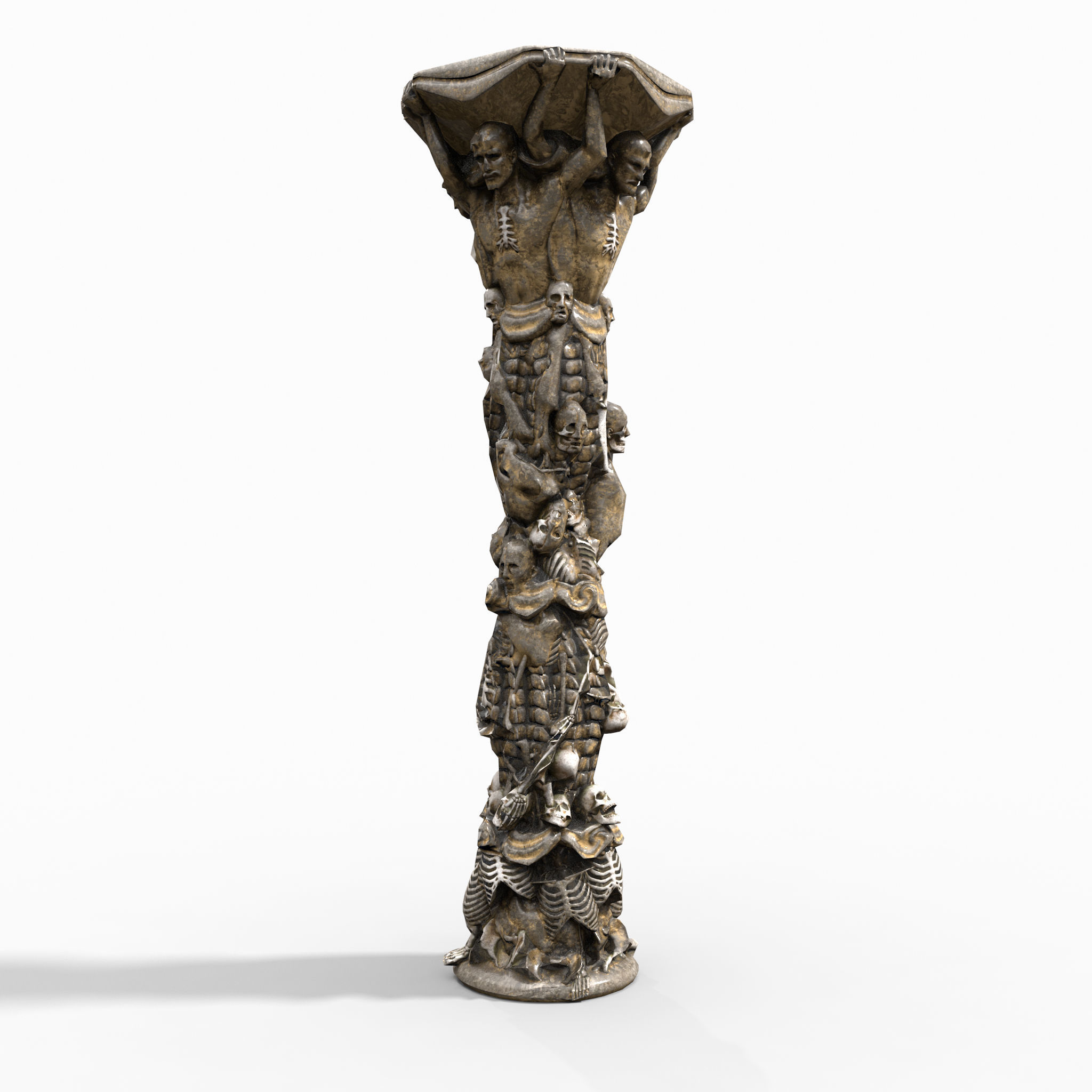 Skeleton Column Low-poly 3D model_2