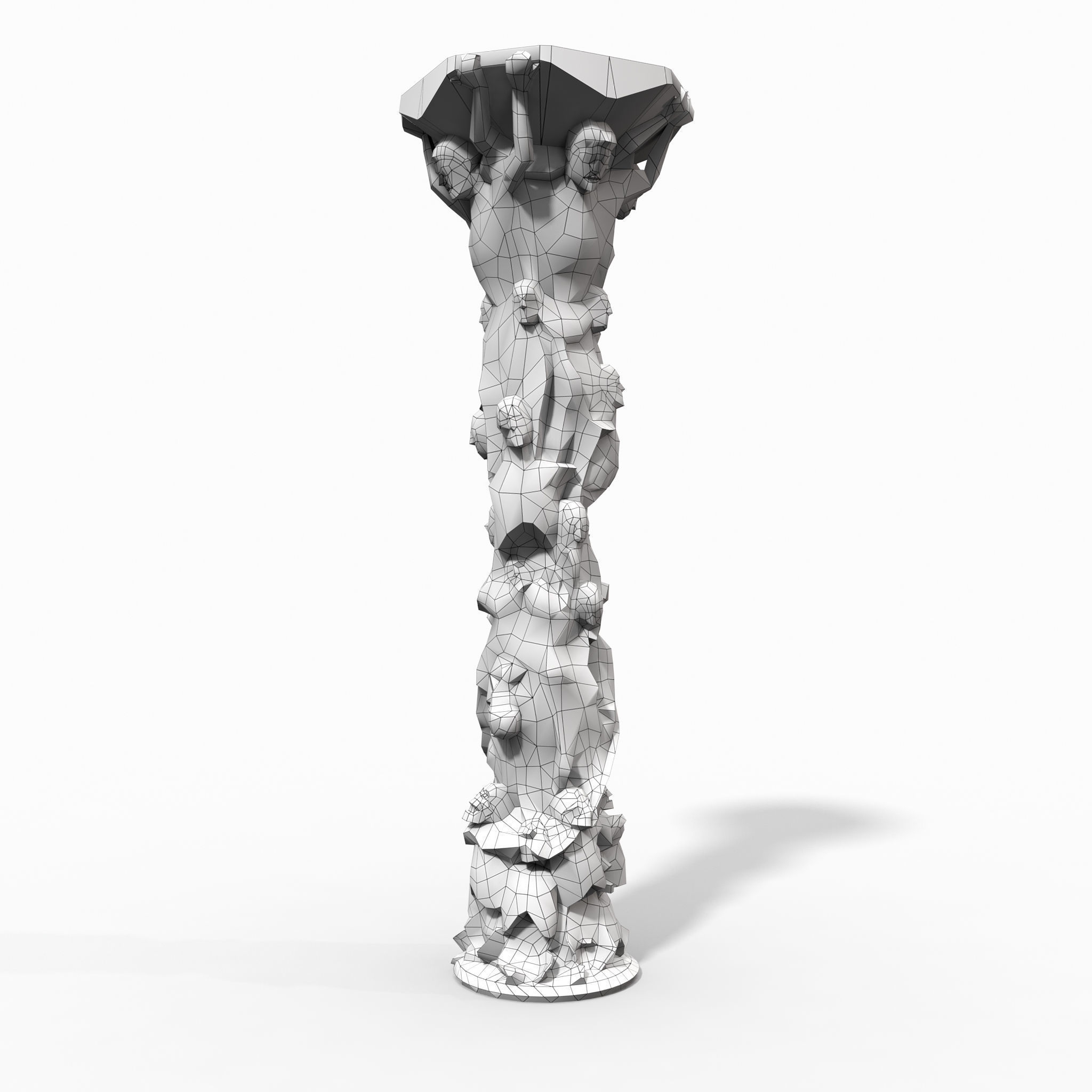 Skeleton Column Low-poly 3D model_14