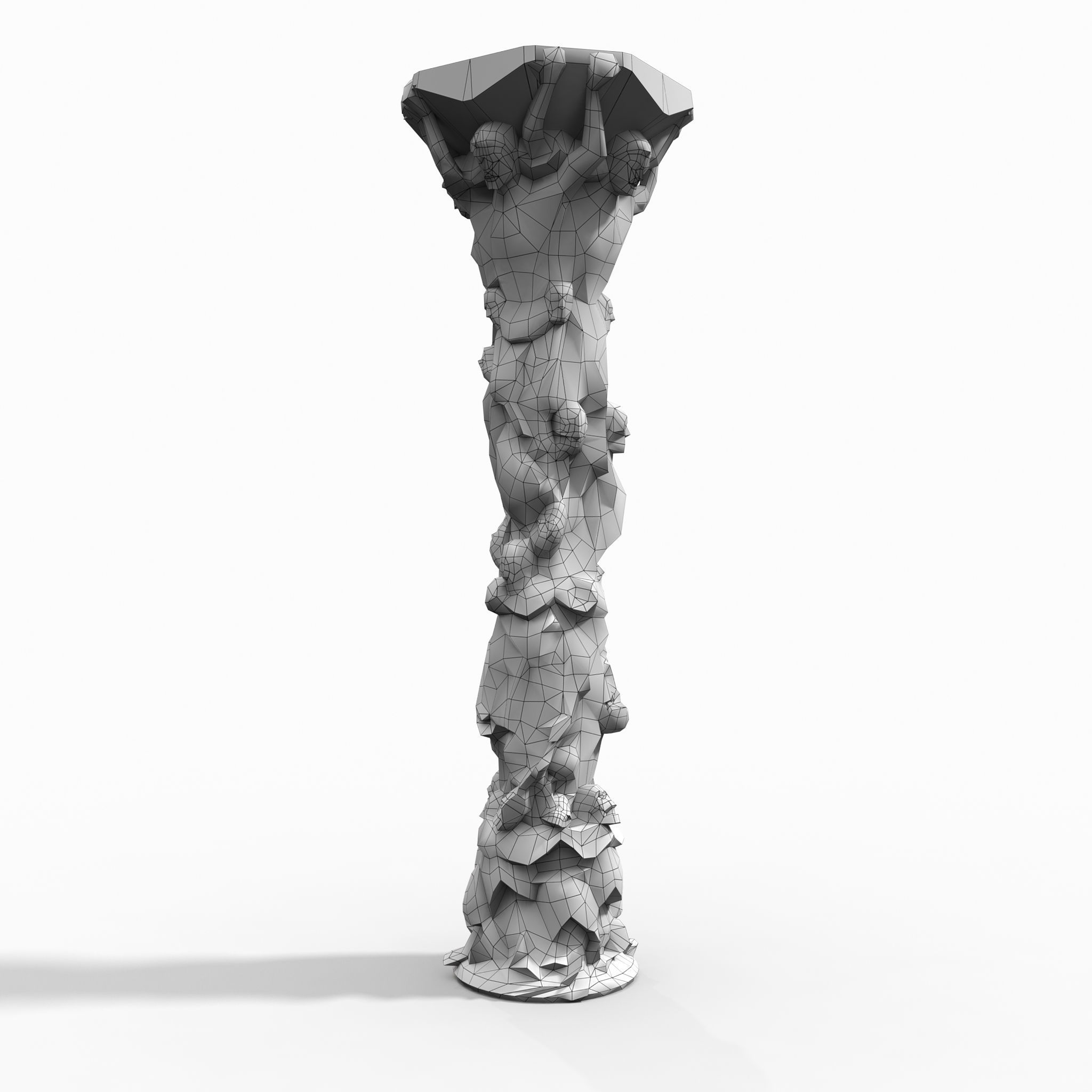 Skeleton Column Low-poly 3D model_12