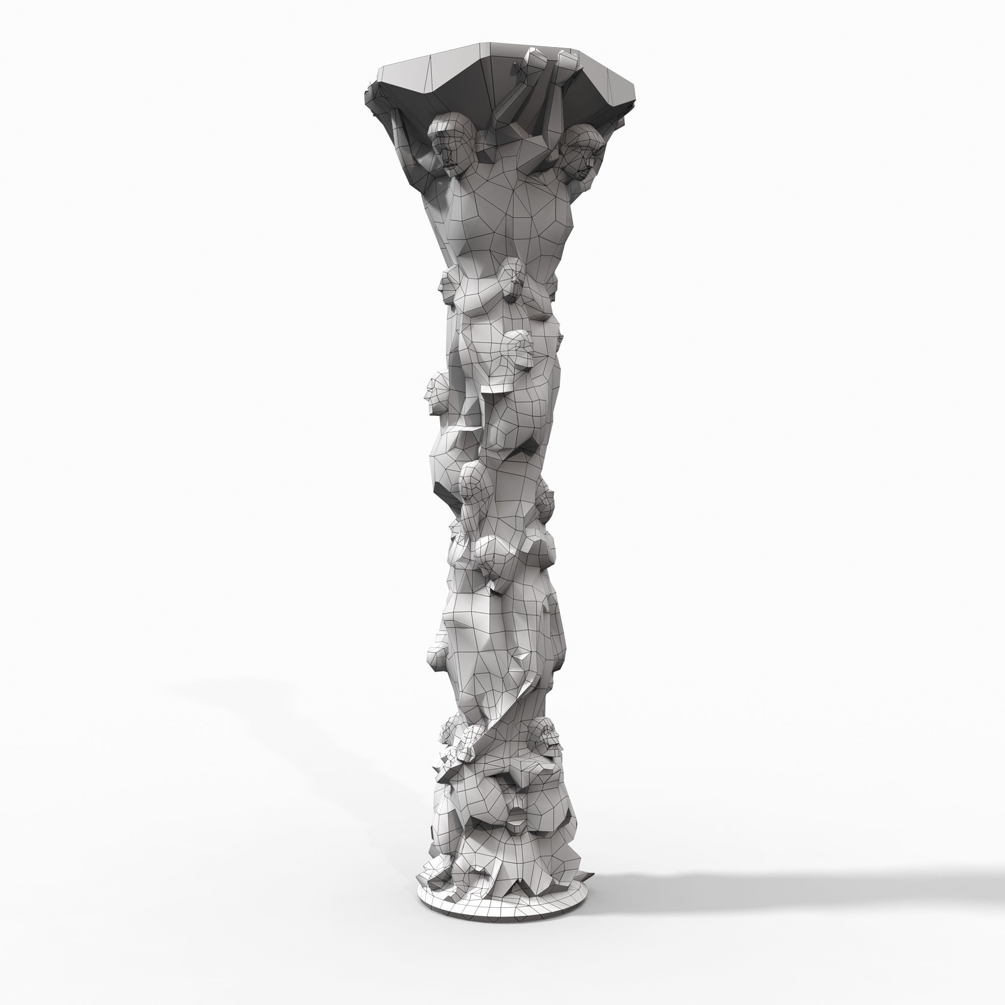 Skeleton Column Low-poly 3D model_16
