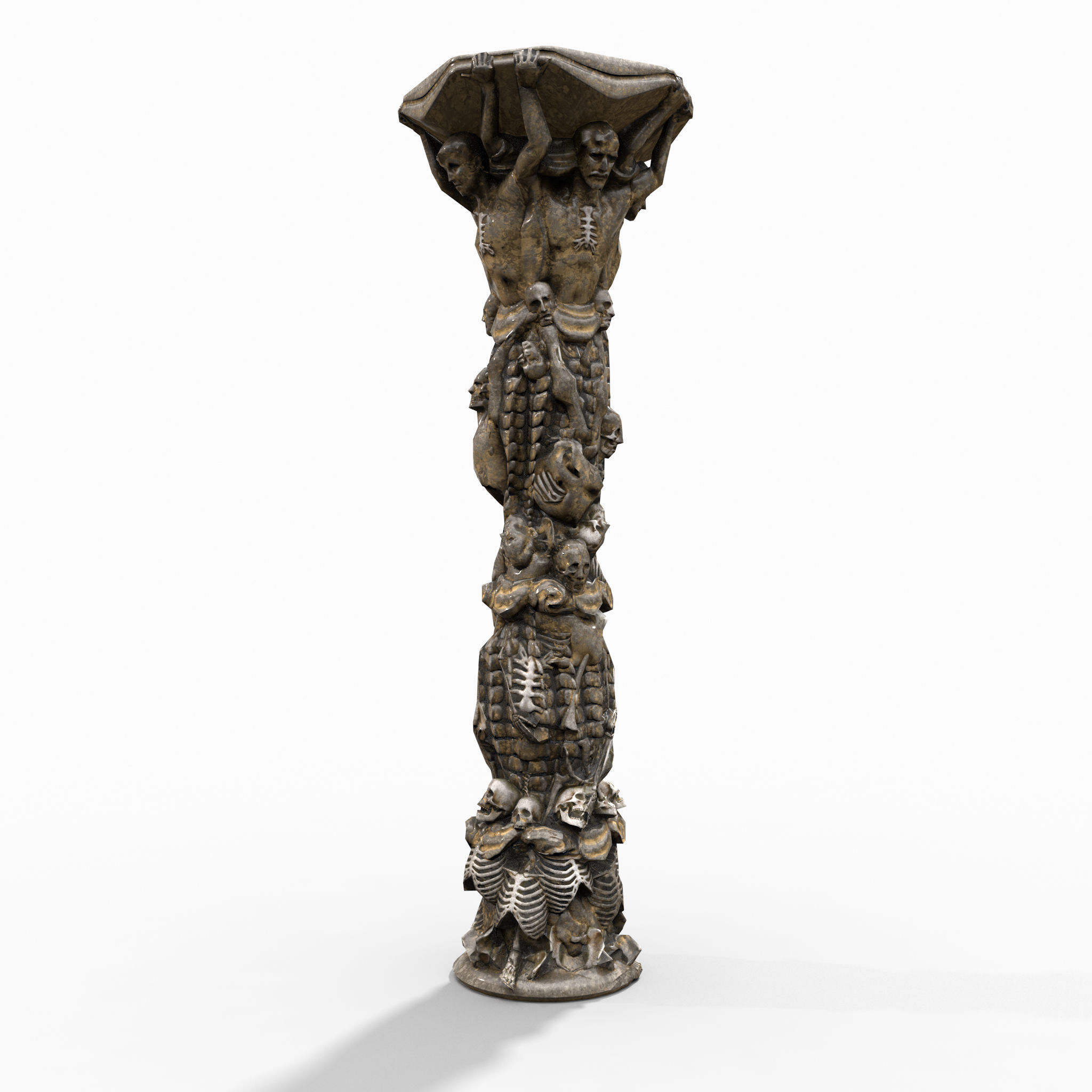 Skeleton Column Low-poly 3D model_3