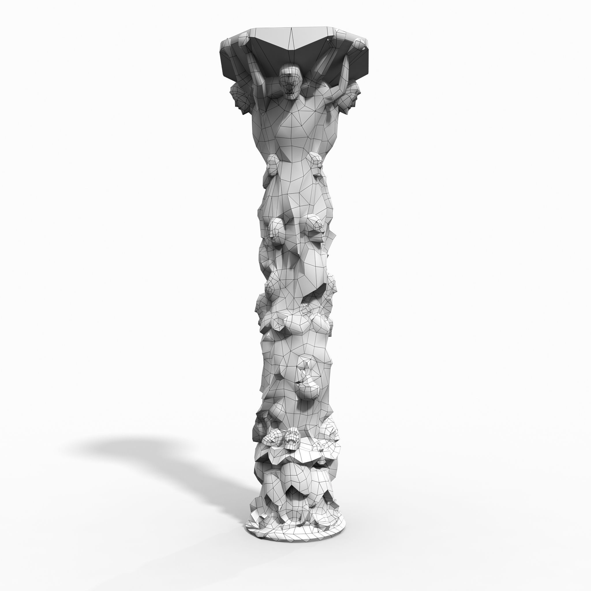 Skeleton Column Low-poly 3D model_17
