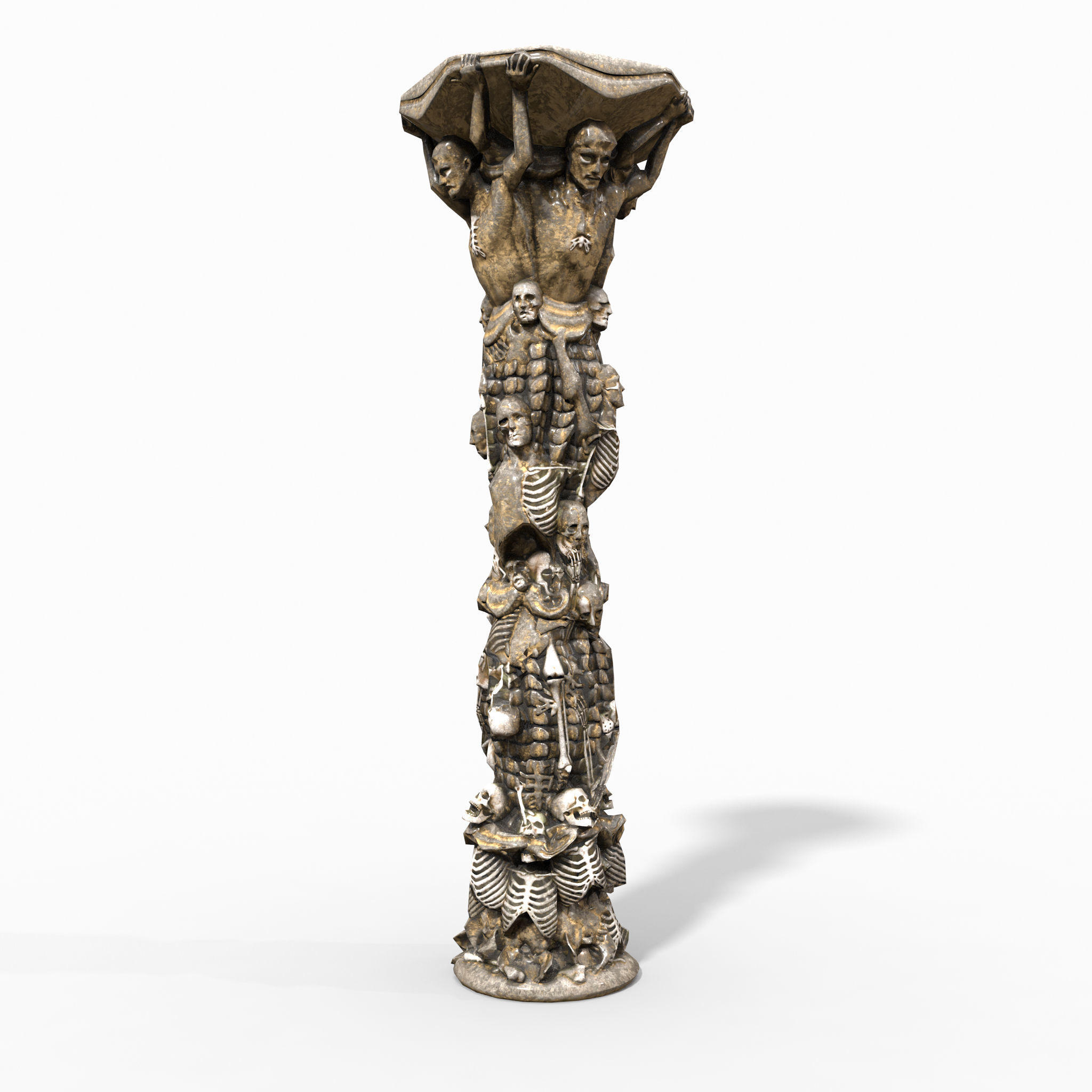 Skeleton Column Low-poly 3D model_4