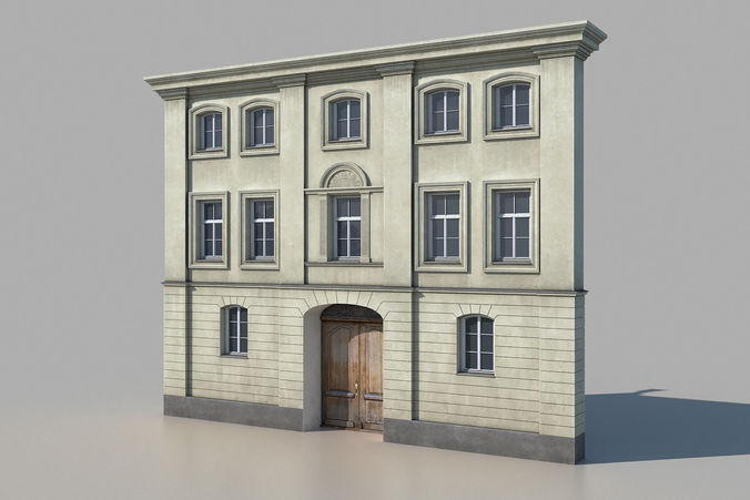 Classic building facade 01 Low-poly 3D model