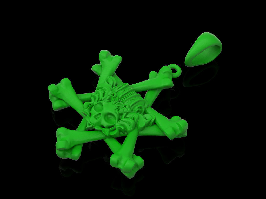 Skull pendant 3D print model_3