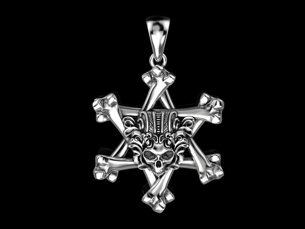 Skull pendant 3D print model_1