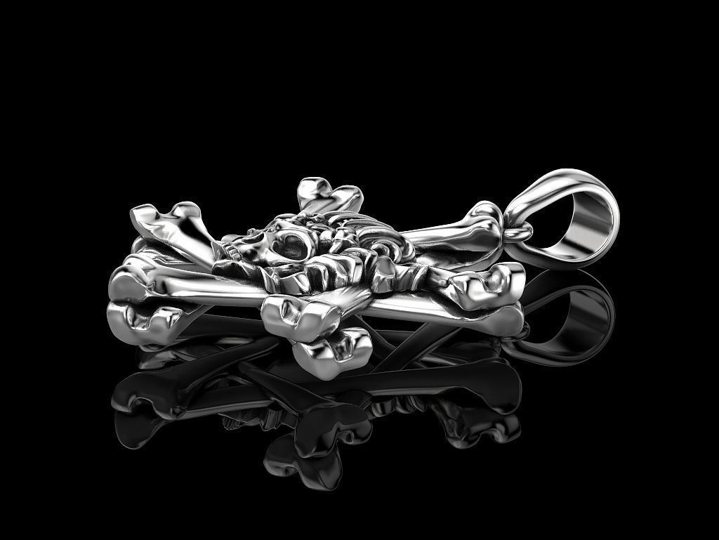 Skull pendant 3D print model_2