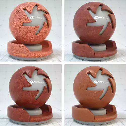 4 Brown Leather Materials Scanned