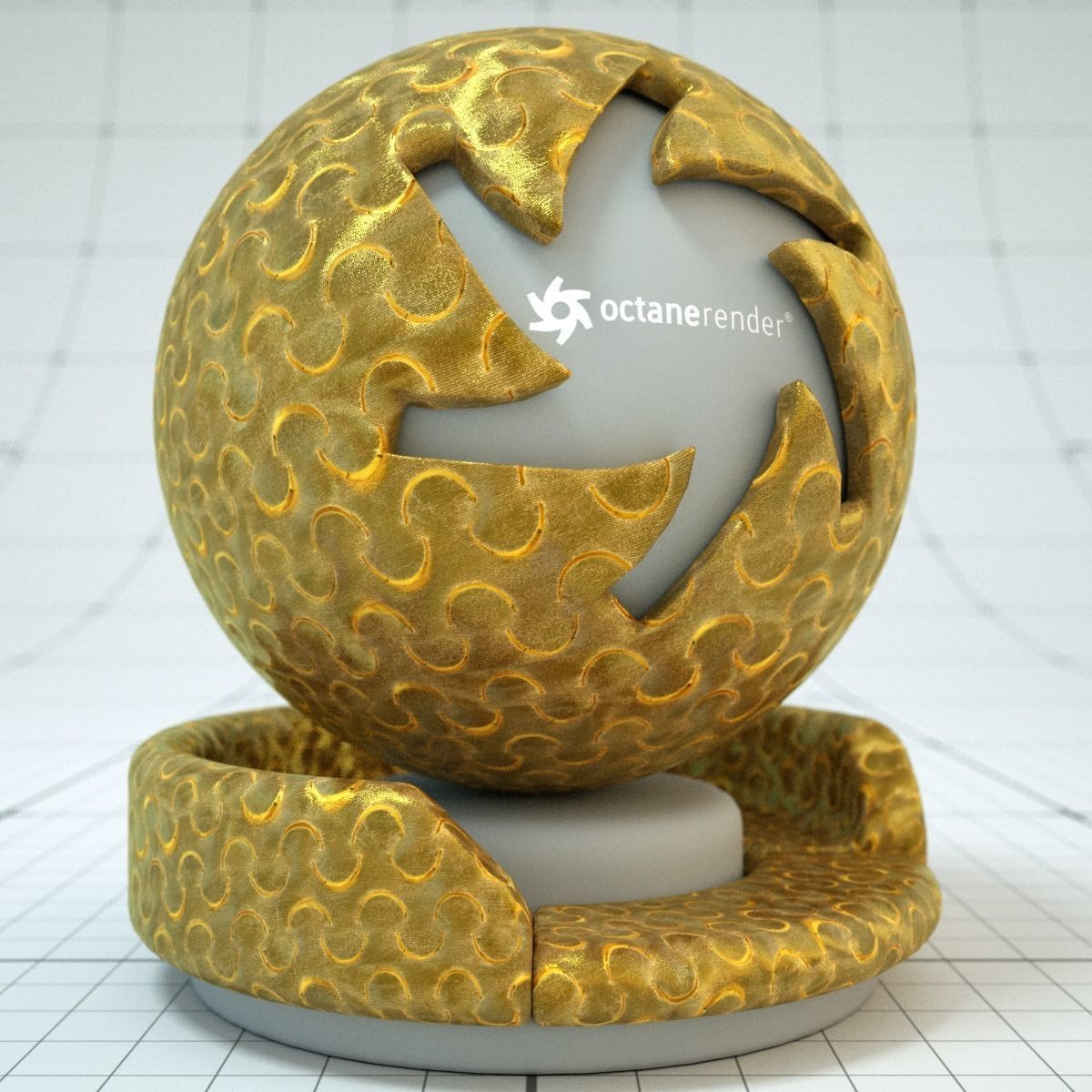 4 PBR Golden Fabric Maps Texture_1