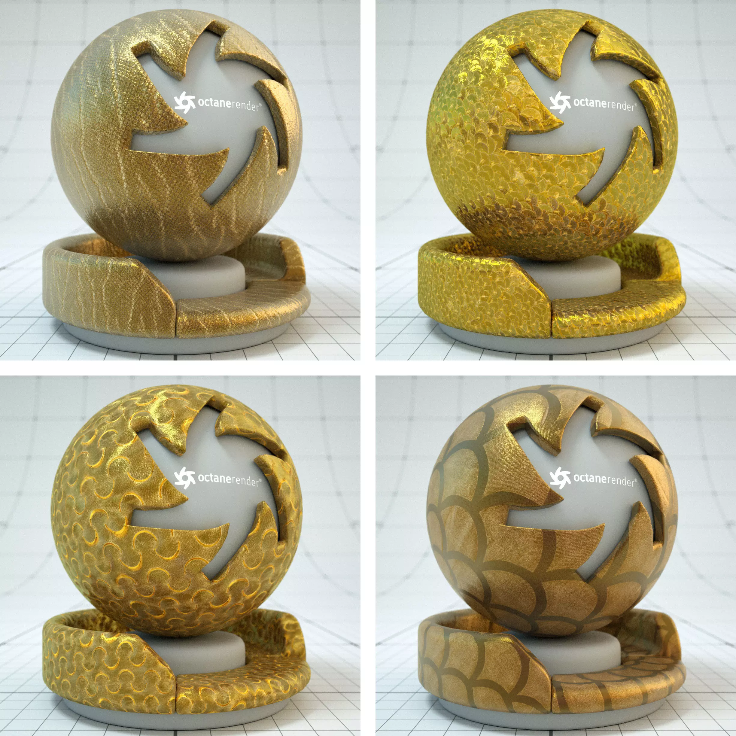 4 PBR Golden Fabric Maps Texture_0